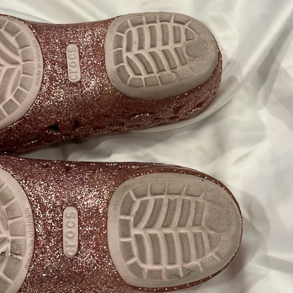 CROCS Kids Glitter Mary Jane Sandals - Rose Gold
